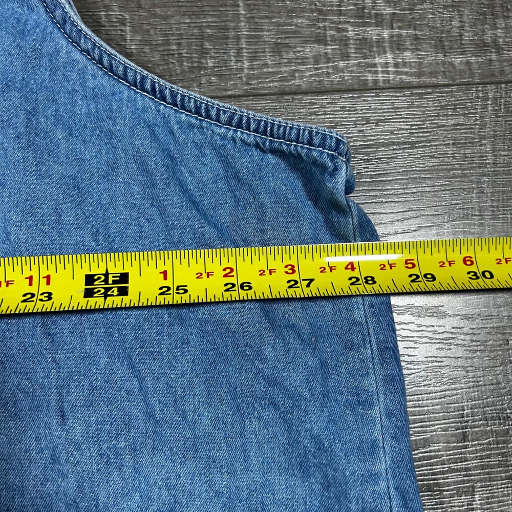 VTG Y2k Disney Winnie the Pooh Denim Sleeveless Shirt Top Woman 26 28W Blue - Picture 6 of 7